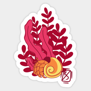 Hermit Crab and Seaweed Sticker